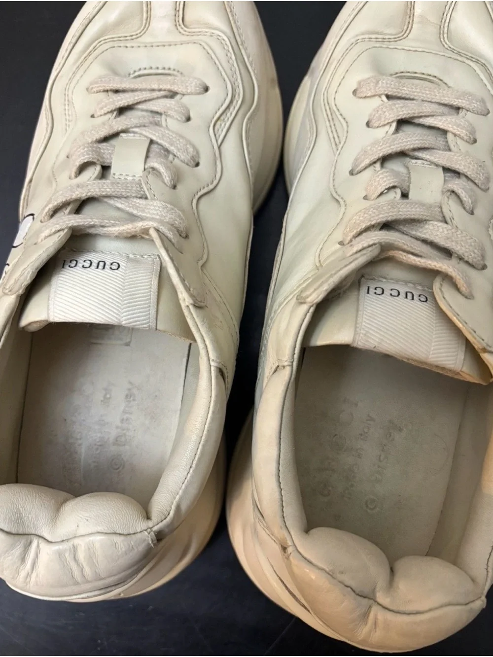 Gucci Rhyton Doraemon Leather Sneakers Beige